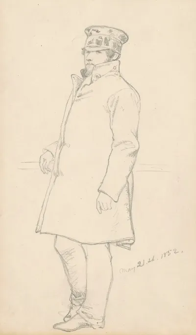 Man In Cap And Coat