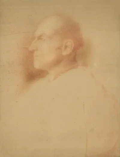 Man In Profiel Linkskijkend