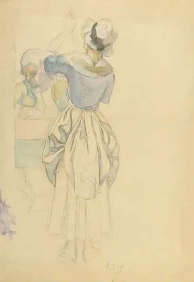 Man In Rococo Attire With Maid