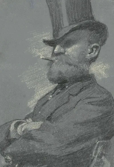 Man In Top Hat Smoking A Cigar