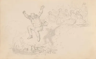 Man Jumping Into The Frog Pond