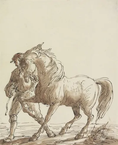 Man Leading A Horse