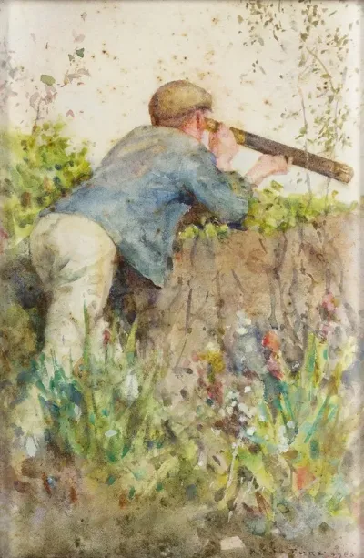 Man Looking Through A Telescope