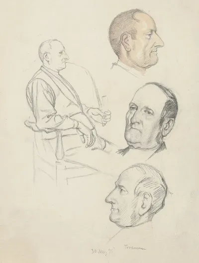 Man On A Chair And Portraits Of A Man