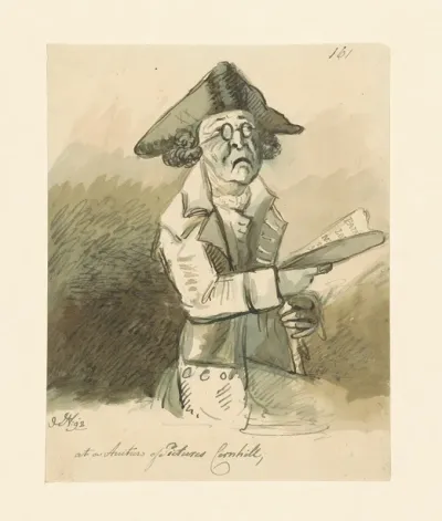 Man Op Een Schilderijenveiling