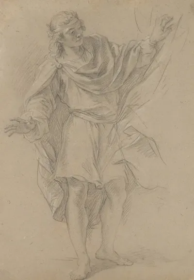 Man Pulling A Curtain Aside 2