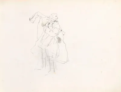 Man Putting On A Coat Study For The Painting Return From The Horse Fair