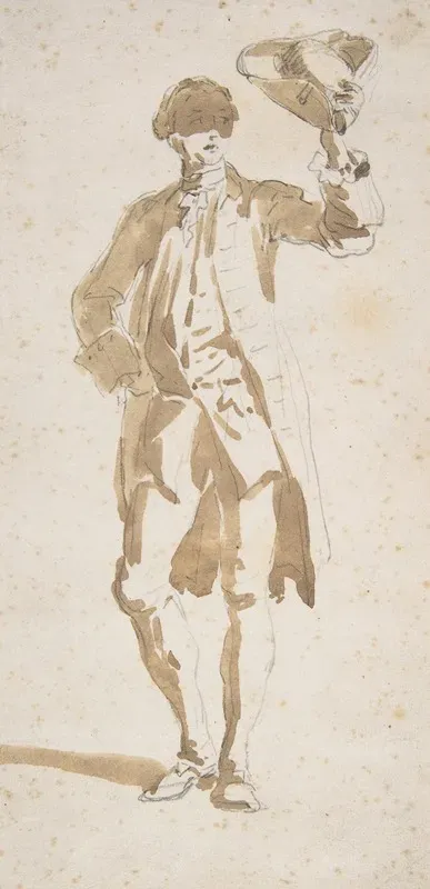 Man Shading His Face With A Tricorne