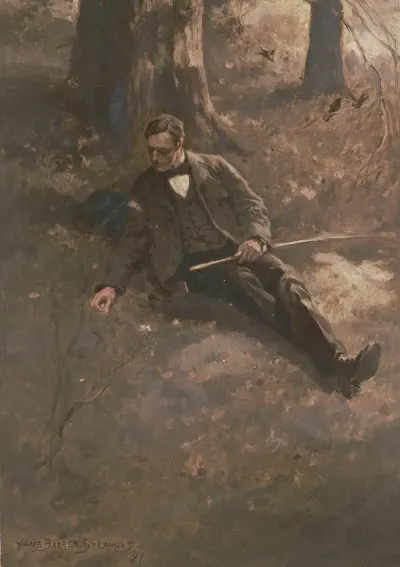 Man Sitting On Ground Under Tree