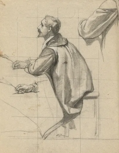Man Sketch For Signing Of The Compact In The Cabin Of The Mayflower