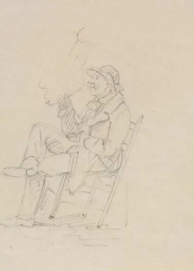Man Smoking A Pipe