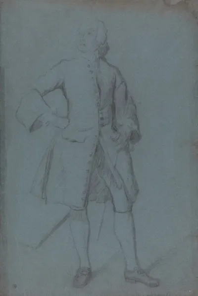 Man Standing Holding A Staff In His Left Hand Full Length