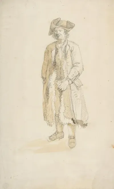 Man Standing In Three Quarter View Facing Left