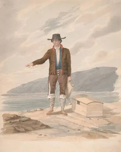 Man Standing On Seashore Hierro