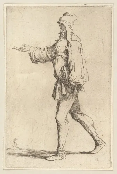 Man Striding With Right Arm Outstretched