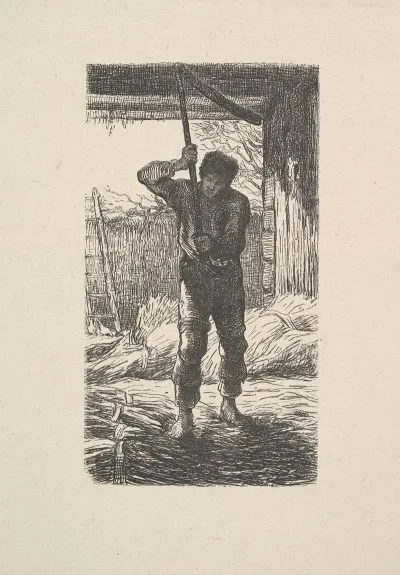Man Threshing Wheat