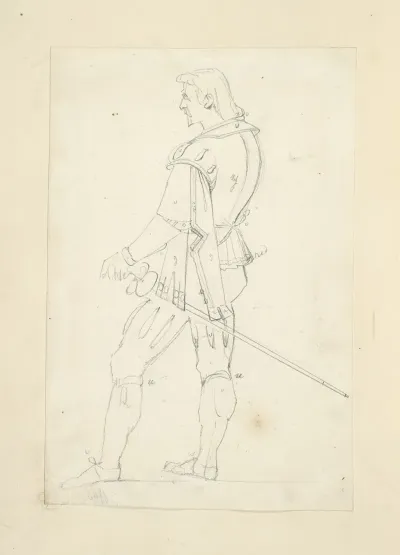 Man Wearing Breeches Doublet And Sword