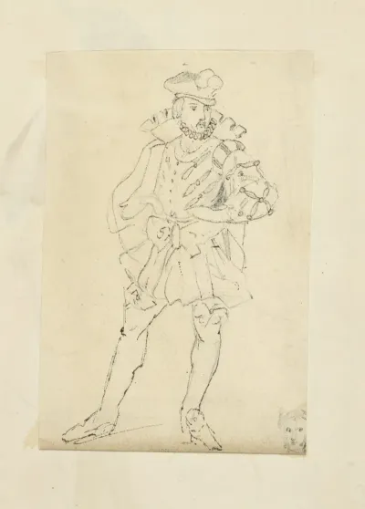 Man Wearing Hat Doublet And Breeches
