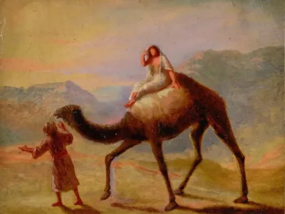 Man With Woman On Camel