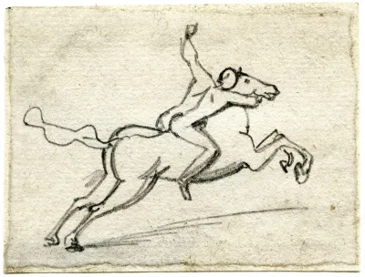 Man Zich Vastklampend Aan Steigerend Paard 2