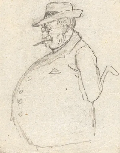 Mann Mit Brille Und Zigarre Von Der Seite Ii