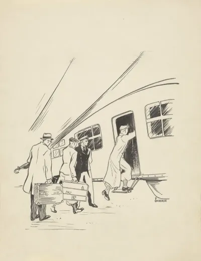 Mannen Gaan Aan Boord Van Een Luchtschip 2