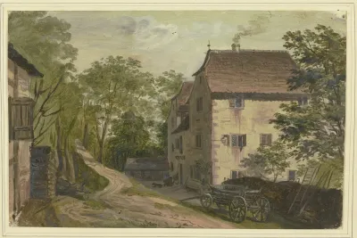 Manor House A Carriage In Front