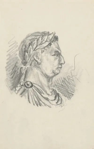 Mans Head In A Laurel Wreath