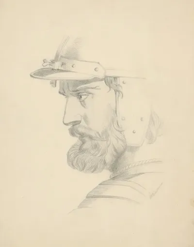 Mans Head With A Helmet