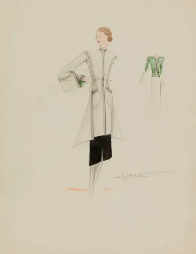 Manteau Blanc A Col Casaque