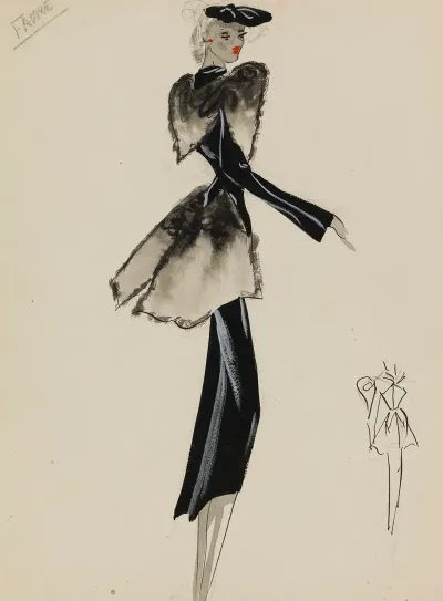 Manteau Court Noir Avec Empiecements De Fourrure Grise