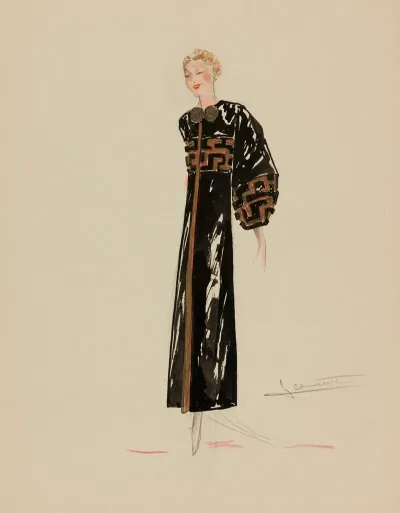 Manteau Noir Avec Passementerie Dor Et Manches Ballon
