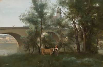 Mantes Les Bords De La Seine Au Pied Du Pont