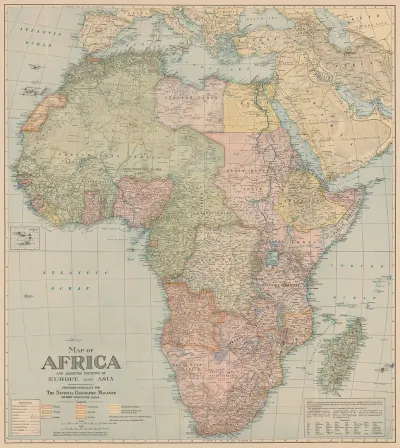 Map Of Africa And Adjoining Portions Of Europe And Asia