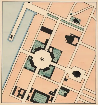 Map Of Amalienborg Frederiks Church Etc
