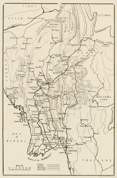 Map Of Frontiers Railways Motor Roads And Pack Roads