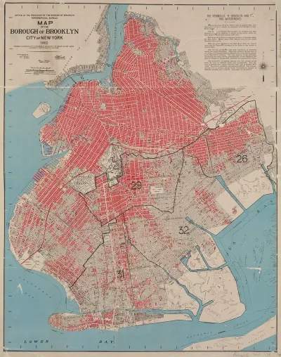 Map Of The Borough Of Brooklyn City Of New York 1912