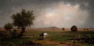 Mare And Colt In A Marsh