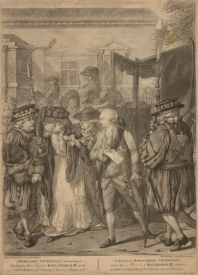 Margaret Nicholson Attempting To Assassinate Majesty King George Iiid At The Garden Entrance Of St Jamess Palace 2d August 1786