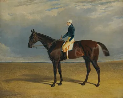 Margrave A Liver Chestnut Racehorse With Jockey James Robinson Up At Doncaster