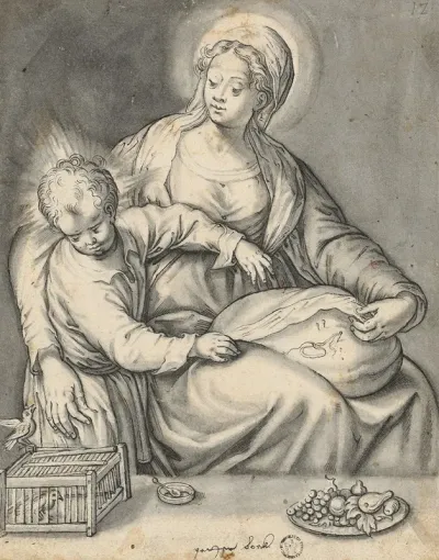 Maria Am Nahkissen Mit Dem Sohn