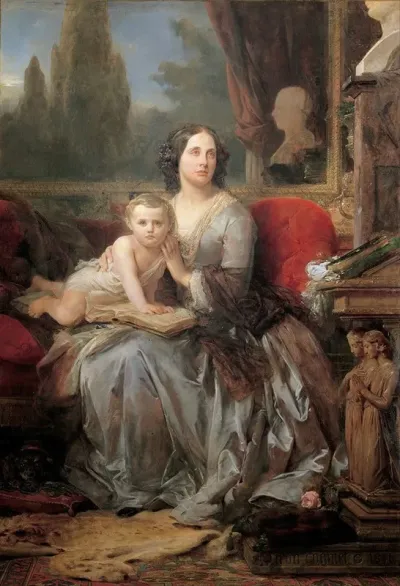 Maria Brignole Sale Duchess Of Galliera With Her Son Filippo