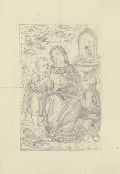 Maria Das Jesuskind Und Den Johannesknaben Unterrichtend