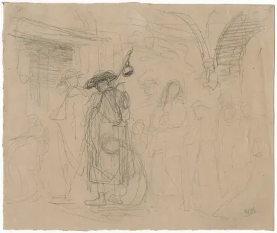 Maria En Josef Gaan Met Jezus De Tempel In