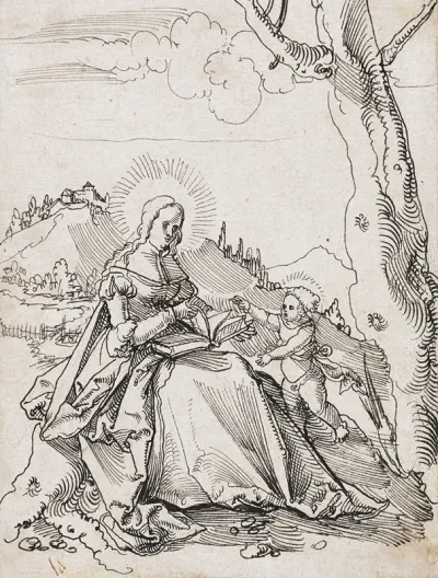 Maria Mit Kind In Der Landschaft