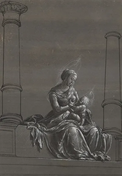 Maria Mit Kind Zwischen Saulen