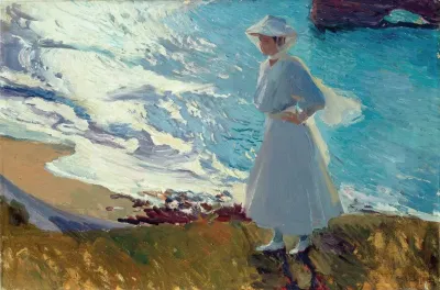 Maria On The Beach At Biarritz Or Contre Jour