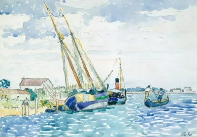 Marine Scene Boats Near Venice