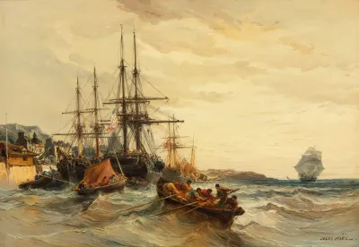 Marine With Boats In Port