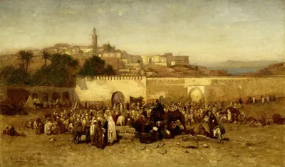 Market Day Outside The Walls Of Tangiers Morocco